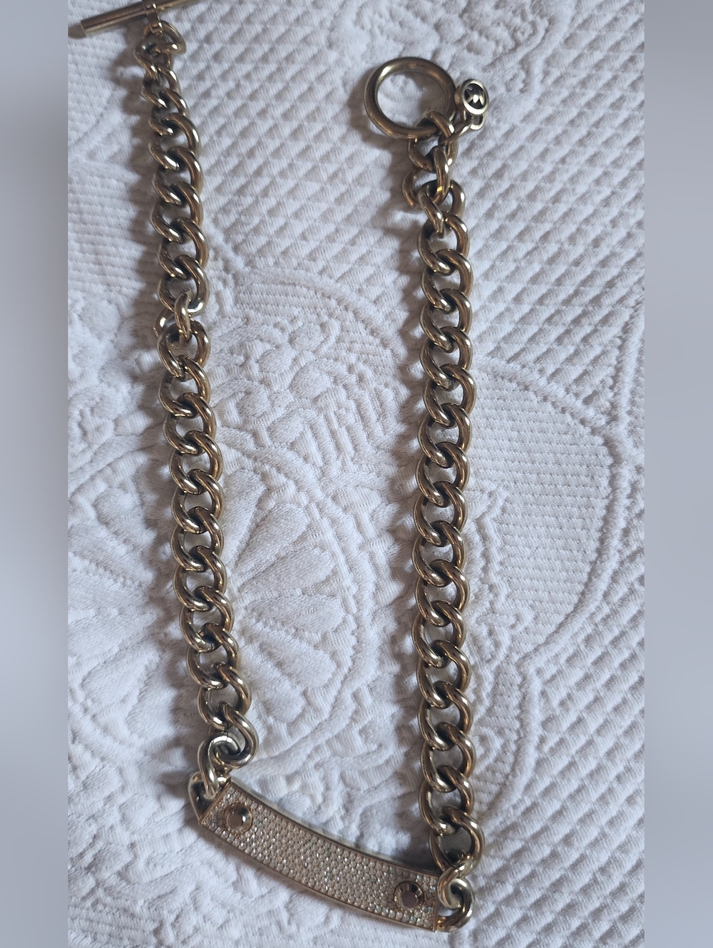 Michael Kors Gold-Tone Pavé Bar Link Necklace
